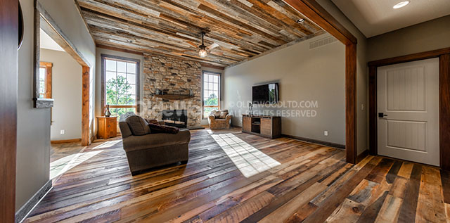 Pre-finished Reclaimed Wood Baseboard Trim, Rustic Baseboard Trim